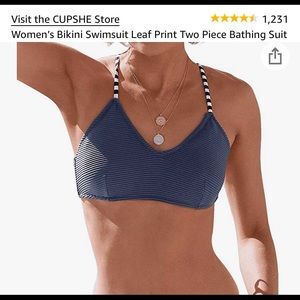 Women’s Bikini Swimsuit Leaf Print Swim Top